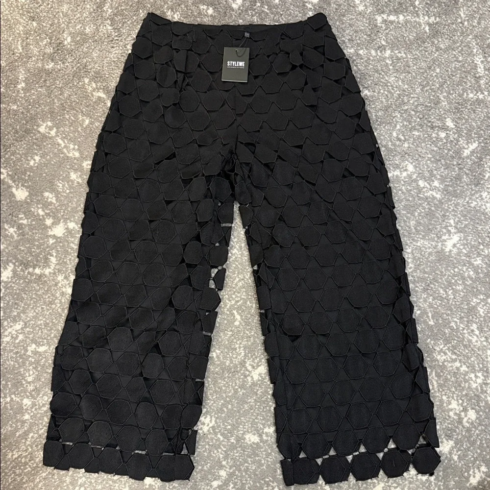 STYLEWE Black Geometric Women's Pants - Picture 1 of 3